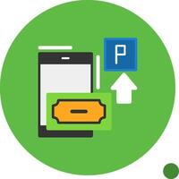 Pay by phone parking Flat Shadow Icon vector