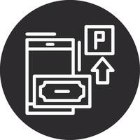 pagar por teléfono estacionamiento invertido icono vector