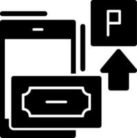 Pay by phone parking Glyph Icon vector