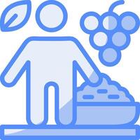 Nutrient-Dense Line Filled Blue Icon vector