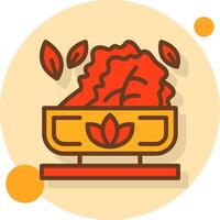 Plant-Based Filled Shadow Circle Icon vector