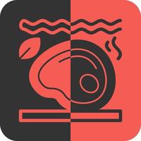 Lean Meats Red Inverse Icon vector