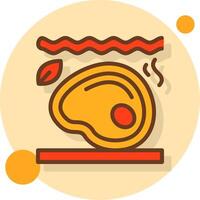 Lean Meats Filled Shadow Circle Icon vector