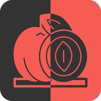 Fruits Red Inverse Icon vector