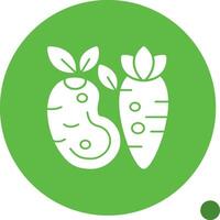 vegetales glifo sombra icono vector