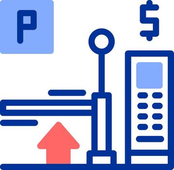 Pay on exit parking Color Filled Icon vector