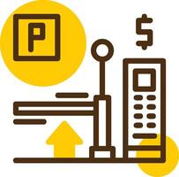 Pay on exit parking Yellow Lieanr Circle Icon vector