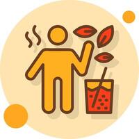 Hydrating Beverages Filled Shadow Circle Icon vector