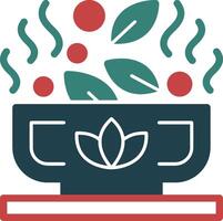 Green Tea Glyph Two Color Icon vector