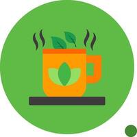Herbal Tea Flat Shadow Icon vector