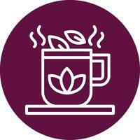 Herbal Tea Outline Circle Icon vector