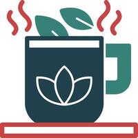 Herbal Tea Glyph Two Color Icon vector