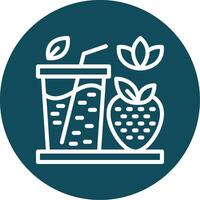 Smoothies Outline Circle Icon vector