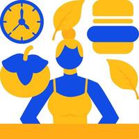 Mindful Eating Flat Two Color Icon vector