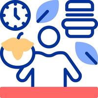 Mindful Eating Color Filled Icon vector