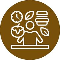 Mindful Eating Outline Circle Icon vector