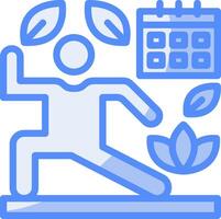 Wellness Routine Line Filled Blue Icon vector