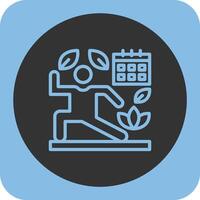 Wellness Routine Linear Round Icon vector