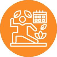 Wellness Routine Outline Circle Icon vector