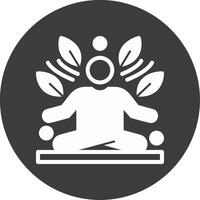 icono de círculo de glifo de meditación vector