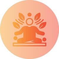 Meditation Gradient Circle Icon vector