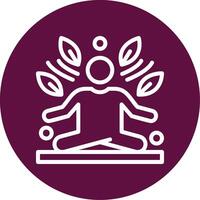 Meditation Outline Circle Icon vector