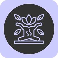 Mindfulness Linear Round Icon vector