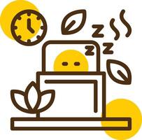 dormir amarillo mentir circulo icono vector