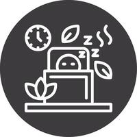 Sleep Outline Circle Icon vector