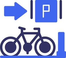 Parked bicycles Solid Two Color Icon vector