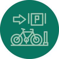 Parked bicycles Line Multi color Icon vector