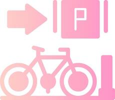 Parked bicycles Solid Multi Gradient Icon vector