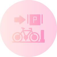 estacionado bicicletas degradado circulo icono vector