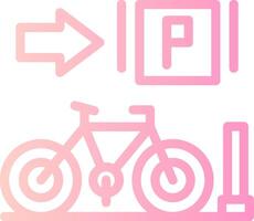 Parked bicycles Linear Gradient Icon vector