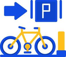 Parked bicycles Flat Two Color Icon vector
