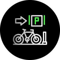 estacionado bicicletas doble degradado circulo icono vector