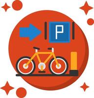 estacionado bicicletas cola color icono vector