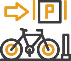 Parked bicycles Line Two Color Icon vector