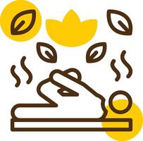 Stretching Yellow Lieanr Circle Icon vector