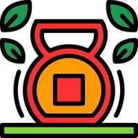 Kettlebells Line Filled Icon vector