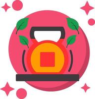 Kettlebells Tailed Color Icon vector