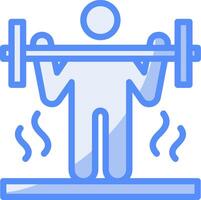 CrossFit Line Filled Blue Icon vector