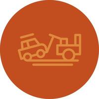 Towed vehicle Line Multi color Icon vector