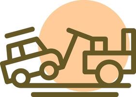 Towed vehicle Linear Circle Icon vector