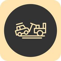 Towed vehicle Linear Round Icon vector