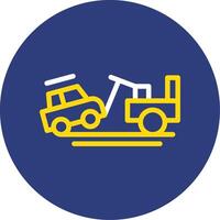 Towed vehicle Dual Line Circle Icon vector