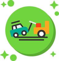 Towed vehicle Tailed Color Icon vector