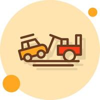 Towed vehicle Filled Shadow Circle Icon vector