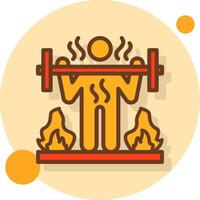 Calorie Burn Filled Shadow Circle Icon vector