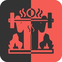 Calorie Burn Red Inverse Icon vector